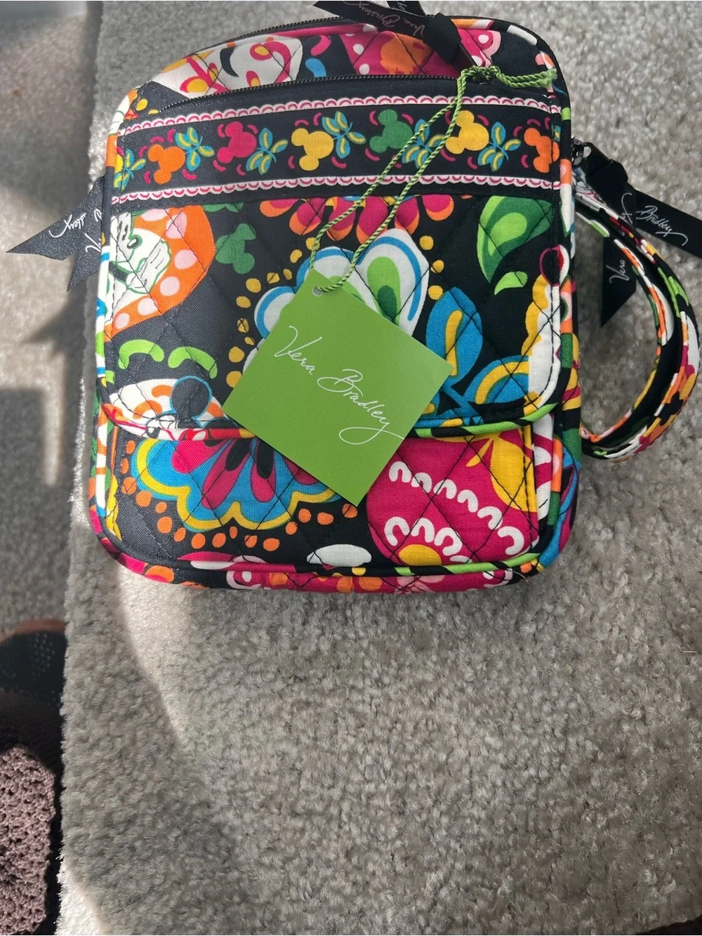 🌺 NWT Vera Bradley x Disney Parks Mickey’s Colorful Garden Triple Zip Hipster 🌺